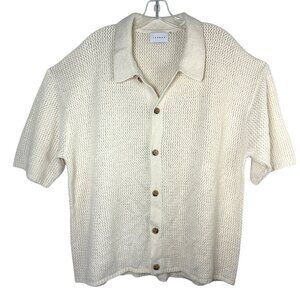 Topman Cardigan Sweater Mens XL button academia casual layer waffle chunky